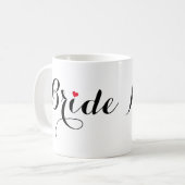 Elegant Script Bruid Bruiloft Feest Koffiemok (Voorkant links)