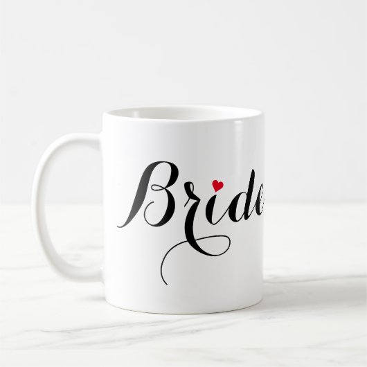 Elegant Script Bruid Bruiloft Feest Koffiemok (Links)
