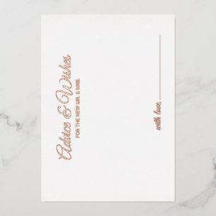 Elegant Script bruiloft advies en wensen Roos Gold Folie Uitnodiging