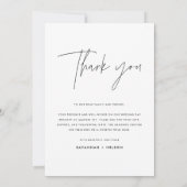 Elegant script bruiloft bedankkaart met foto (Achterkant)