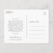 Elegant script bruiloft bedankt briefkaart (Achterkant)