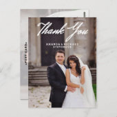 ELEGANT SCRIPT BRUILOFT BEDANKT BRIEFKAART (Voorkant / Achterkant)