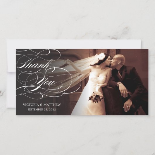 ELEGANT SCRIPT | BRUILOFT BEDANKT FOTOKAART (Voorkant)