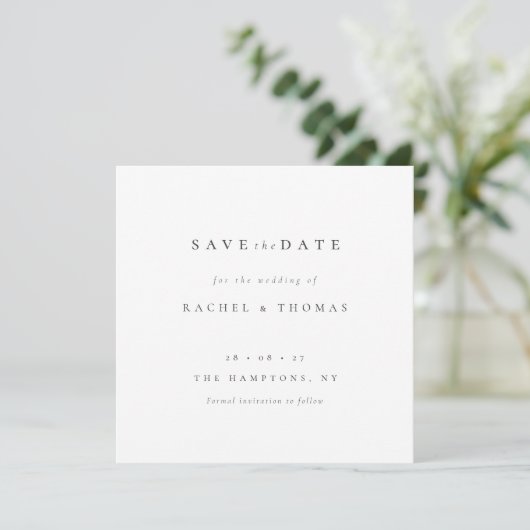 Elegant Script` Bruiloft Bewaar de datum Save The Date (Staand voorkant)