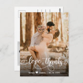 Elegant script bruiloft Dank u foto Briefkaart (Voorkant / Achterkant)