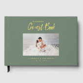 Elegant script bruiloft foto salie gastenboek (Voorkant)