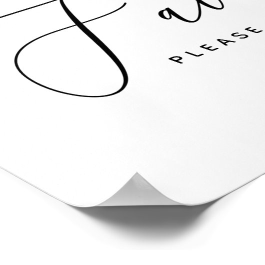 Elegant script bruiloft gunsten teken neem er een poster (Hoek)