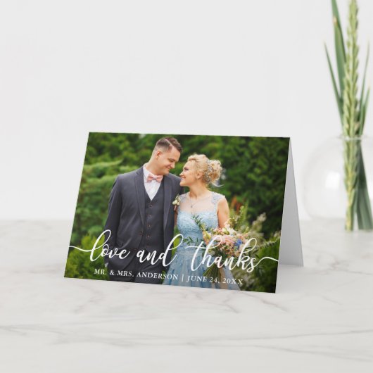 Elegant Script Bruiloft Liefde en Bedankt Gevouwen (Voorkant)