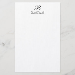 Elegant script bruiloft monogram in uw kleuren briefpapier