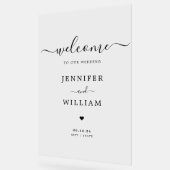 Elegant Script Bruiloft Party Welkom Zwart Acryl Bord (Hoek)