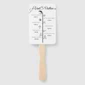 Elegant Script bruiloft programma en tijdlijn Handwaaier (Achterkant)