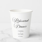 Elegant Script bruiloft repetitie diner Papieren Bekers (Voorkant)