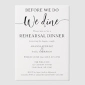 Elegant Script bruiloft repetitie diner Vellum Uitnodigingen (Voorkant)