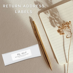 Elegant script bruiloft retour adres etiket