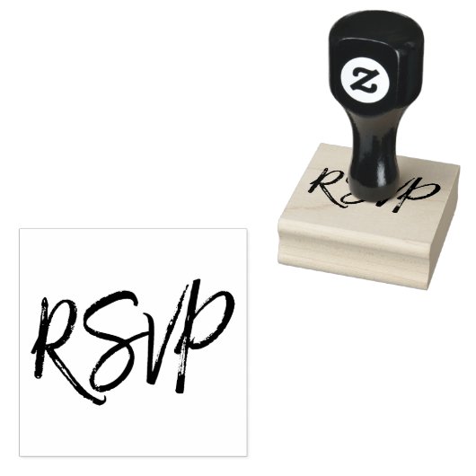 Elegant Script Bruiloft RSVP Reactie Rubberstempel (Gestempeld)