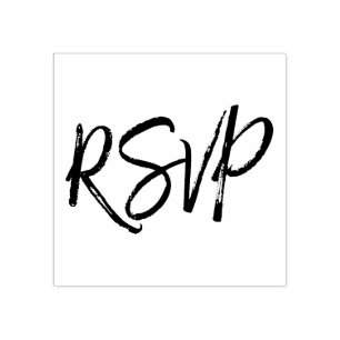 Elegant Script Bruiloft RSVP Reactie Rubberstempel