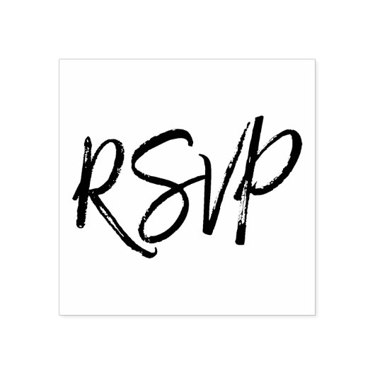 Elegant Script Bruiloft RSVP Reactie Rubberstempel (Afrduk)