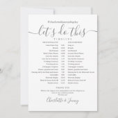 Elegant Script Bruiloft Schema Tijdlijn Kaart (Voorkant)