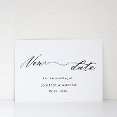 Elegant script bruiloft Verander de datum Briefkaa Briefkaart