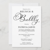 Elegant script brunch en bubble Vrijgezellenfeest Kaart (Voorkant)