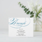 Élégant script Brunch Invitation - Bleu (Debout devant)