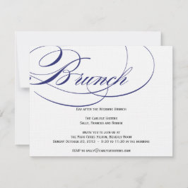 Elegant Script Brunch Invitation - marine Kaart