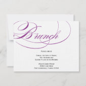 Elegant Script Brunch Invitation - Paars Kaart (Voorkant)