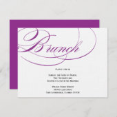 Elegant Script Brunch Invitation - Paars Kaart (Voorkant / Achterkant)