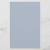 Élégant Script Budget Dusty Blue Mariage Menu (Dos)