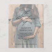 Elegant Script Budget Foto Baby shower Uitnodiging (Voorkant)