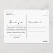 Elegant Script budget foto bruiloft dank u Briefkaart (Achterkant)