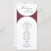 Élégant Script Burgundy Arch Wedding Programme (Dos)