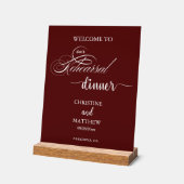 Elegant Script Burgundy Oefenavond Welcome Acryl Bord (Hoek)
