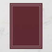 Elegant Script Burgundy Red Formal Wedding Kaart (Achterkant)