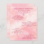 Élégant Script Burgundy Rose Gold Mariage Menu (Devant / Derrière)