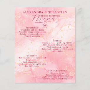 Élégant Script Burgundy Rose Gold Mariage Menu