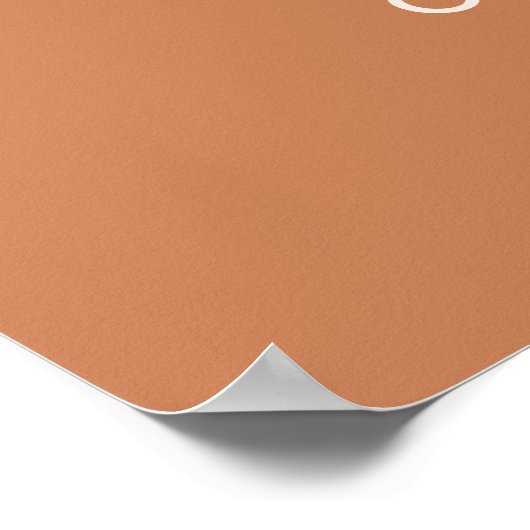 Élégant script Burnt Orange Mariage Affiche de bie (Coin)