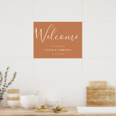 Élégant script Burnt Orange Mariage Affiche de bie (Cuisine)