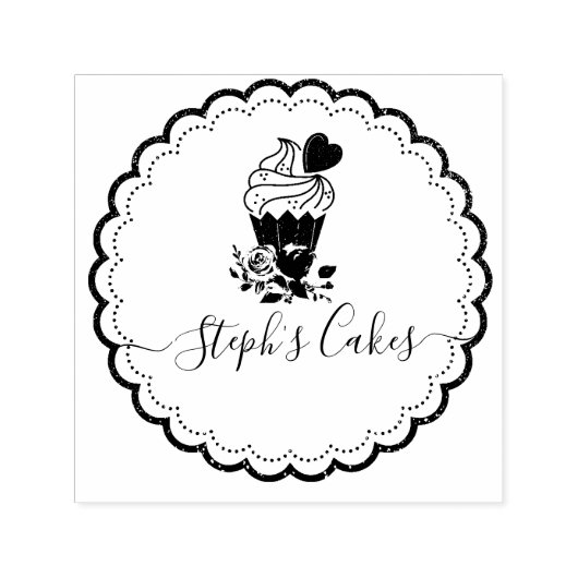 Elegant script Cakery logo business Zelfinktende Stempel (Design)