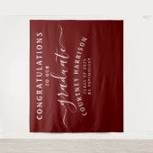 Elegant Script Calligrafie Afstuderen | Maroon Wandkleed (Voorkant)