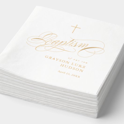 Élégant Script Calligraphie Genre Baptême neutre (Détail)