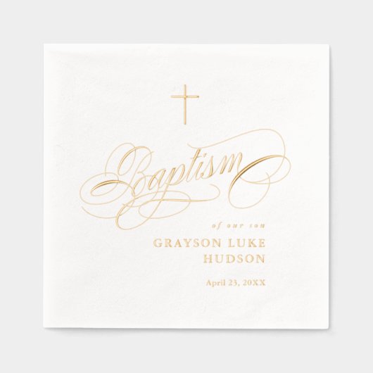 Élégant Script Calligraphie Genre Baptême neutre (Recto)