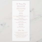 Elegant Script Calligraphy Blush Wedding Program Programma (Achterkant)
