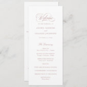 Elegant Script Calligraphy Blush Wedding Program Programma (Voorkant / Achterkant)