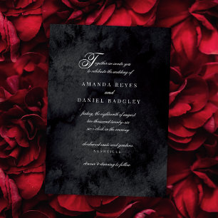 Elegant Script Calligraphy Gothic Wedding Kaart