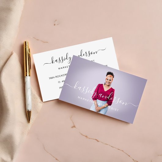 Elegant Script Calligraphy Logo Business Foto Visitekaartje