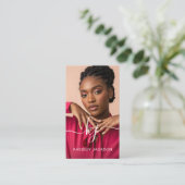 Elegant Script Calligraphy Monogram Logo & QR-code Visitekaartje (Staand voorkant)