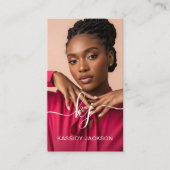 Elegant Script Calligraphy Monogram Logo & QR-code Visitekaartje (Voorkant)