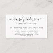 Elegant Script Calligraphy Monogram Logo Roze Visitekaartje (Achterkant)