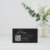 Elegant Script Calligraphy & QR Code Wedding RSVP  Informatiekaartje (Staand voorkant)